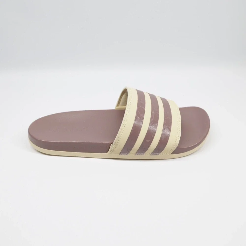 Adidas Sportswear Women's Adilette Comfort Striped Slides Sandals Purple Size 11